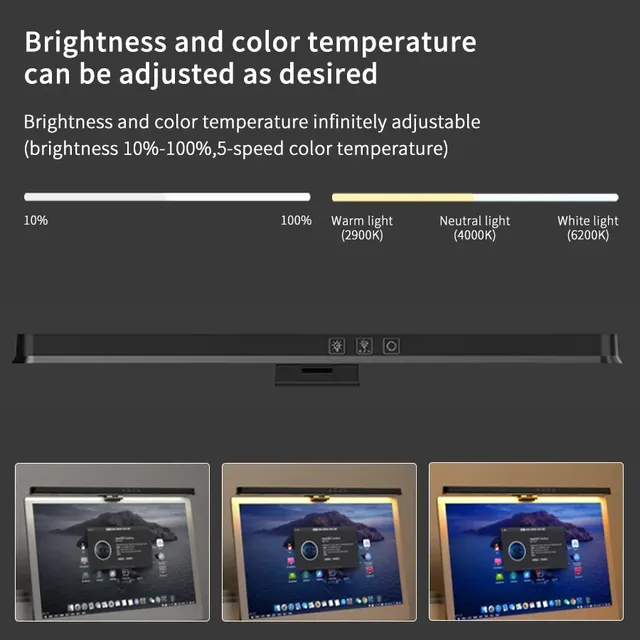 Rvb écran d'ordinateur lumière LED moniteur d'ordinateur… – vue 5