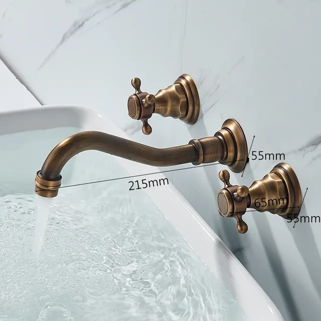 Anqitue robinet de lavabo en laiton à Double poignée 3… – vue 4