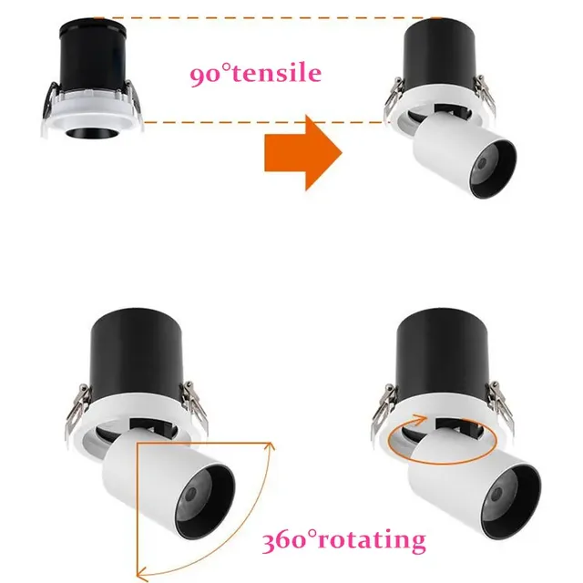 Dimmable Rotation LED Downlights 24W/20W/18W/15W/12W/9W… – vue 4
