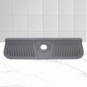 Tampon en silicone anti-éclaboussure pour évier, accessoires de cuisine, attrape-eau, polymère pratique, noir et gris