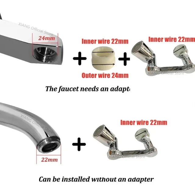 1080 ° Extension de robinet d'évier de cuisine Flexible – vue 3