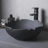 Évier de Lavabo en Céramique Noire – vue 2