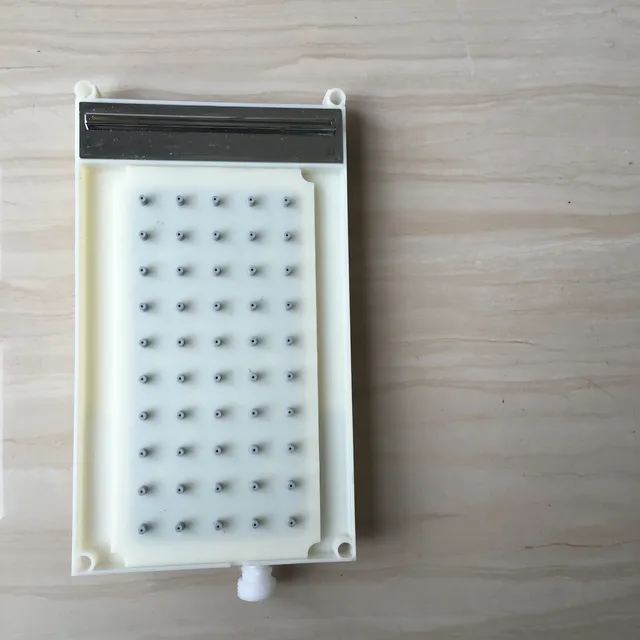 Pommeau douche rectangulaire plastique ivoire mat pluie… – vue 2