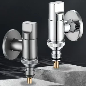 Robinet de Machine à laver en métal, robinet mural un en un, robinet à double commande, vanne d’arrêt d’eau automatique multifonction Robinet de Machine à laver en métal, robinet mural un en un, robinet à double commande, vanne d’arrêt d’eau automatique multifonction