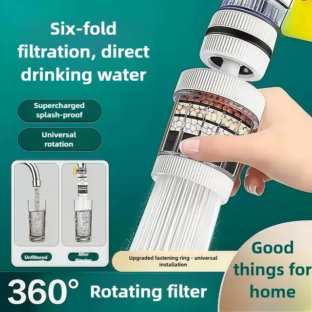 Filtre de robinet à 6 couches amovible et lavable – vue 3