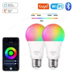 Tuya Wifi/Bluetooth ampoule intelligente Alexa lampe à LED E27 RGB ampoules intelligentes 110V 220V lampes intelligentes pour Google Assisatnt vie intelligente