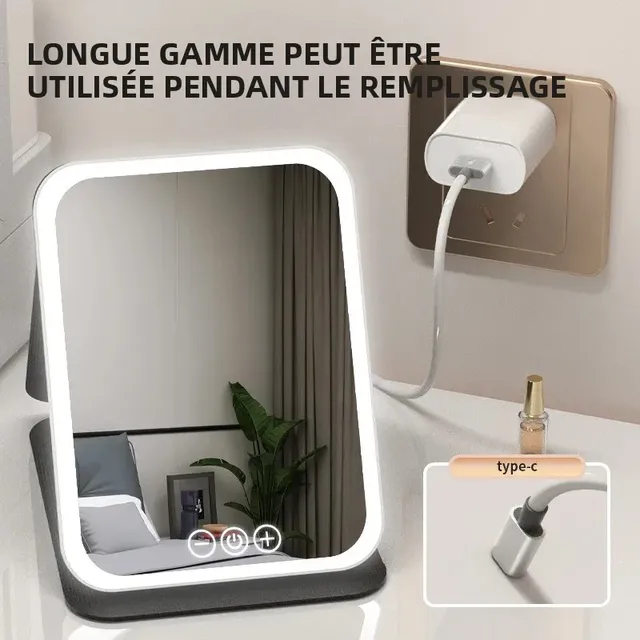 Miroir de maquillage LED à intensité variable – vue 4
