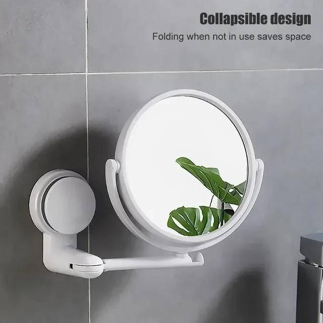 Miroir de salle de bain mural pliable sans poinçonnage – vue 2