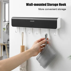 HOAccessrespiration-Boîte de rangement murale pour vêtements HODoor, sans poinçon, étagère à crochet, évaluation de clé, T1