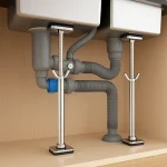 Tige de Support en acier inoxydable, supports d&rsquo;évier sous plan, télescopique réglable, Support d&rsquo;évier sous plan, Kit de réparation d&rsquo;évier de cuisine