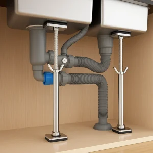 Tige de Support en acier inoxydable, supports d’évier sous plan, télescopique réglable, Support d’évier sous plan, Kit de réparation d’évier de cuisine Tige de Support en acier inoxydable, supports d’évier sous plan, télescopique réglable, Support d’évier sous plan, Kit de réparation d’évier de cuisine