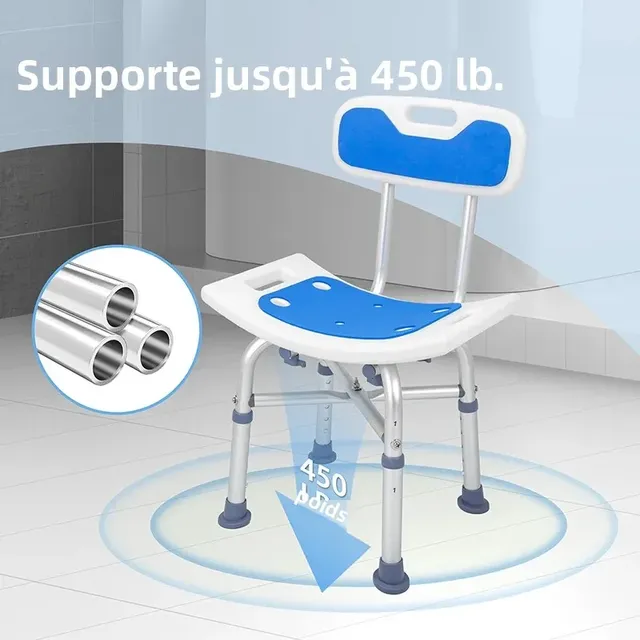 Siège de chaise de douche avec accoudoir rembourré et… – vue 2