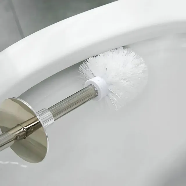 Brosse toilette manche long inox socle conique fini mat… – vue 2