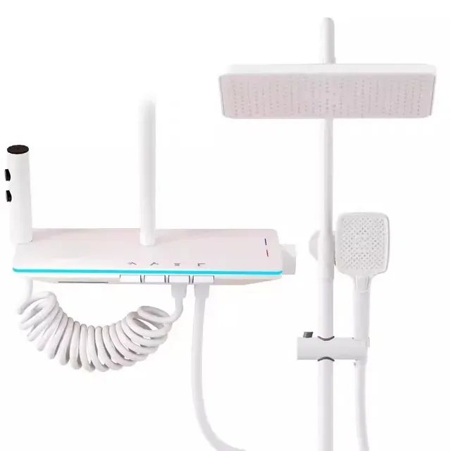 Colonne douche murale blanche affichage numérique led… – vue 4