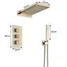 Ensemble douche thermostatique encastré mural doré… – vue 4