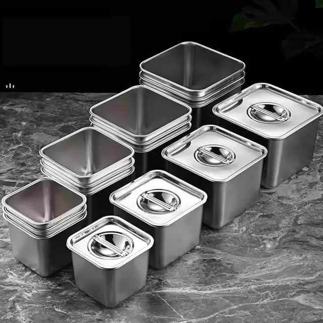 Casserole rectangulaire en acier inoxydable avec couvercle