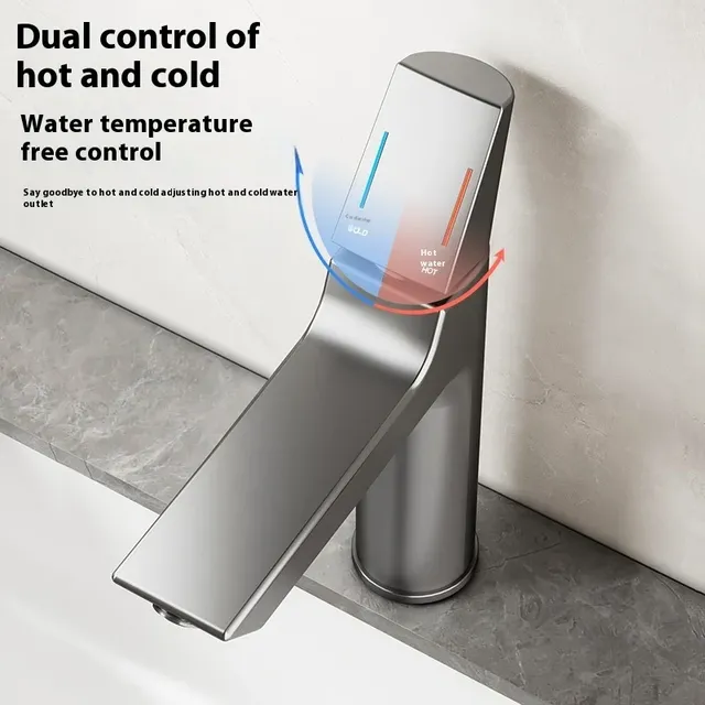 Mitigeur lavabo monocommande contemporain acier… – vue 3