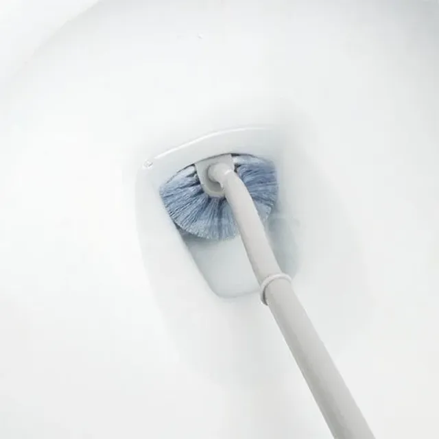 Brosse courbe de toilette de type S suspendue au mur de… – vue 2