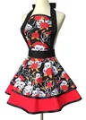 Tablier mignon rétro noir à pois rétro à volants côté… – vue 5