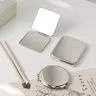 Miroir maquillage pliable rond compact métal chromé… – vue 2