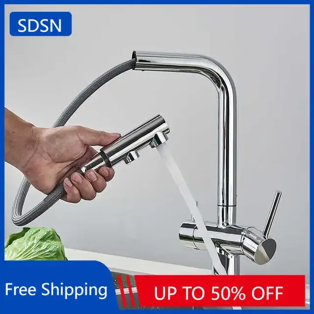 Robinets d'évier de cuisine avec filtre extractible à 3…