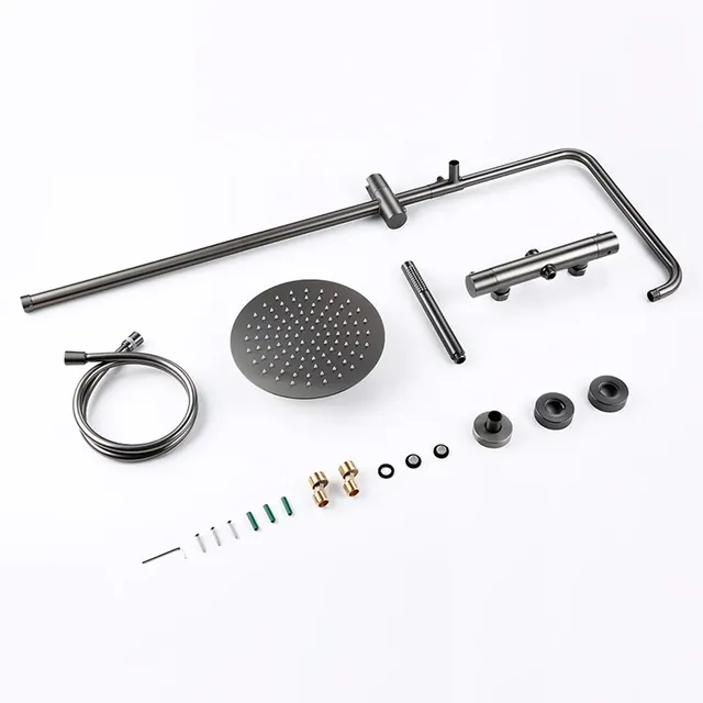 Pommeau de douche thermostatique en bronze à canon – vue 6