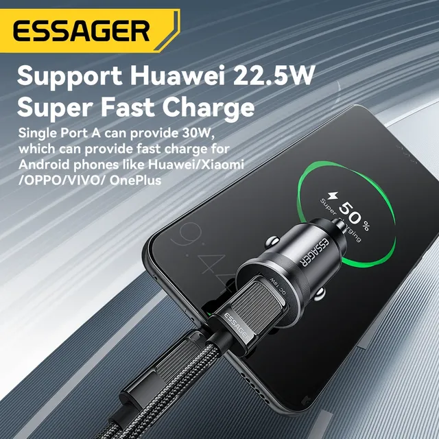 Essager 45W chargeur de voiture QC 3.0 pour Huawei… – vue 4