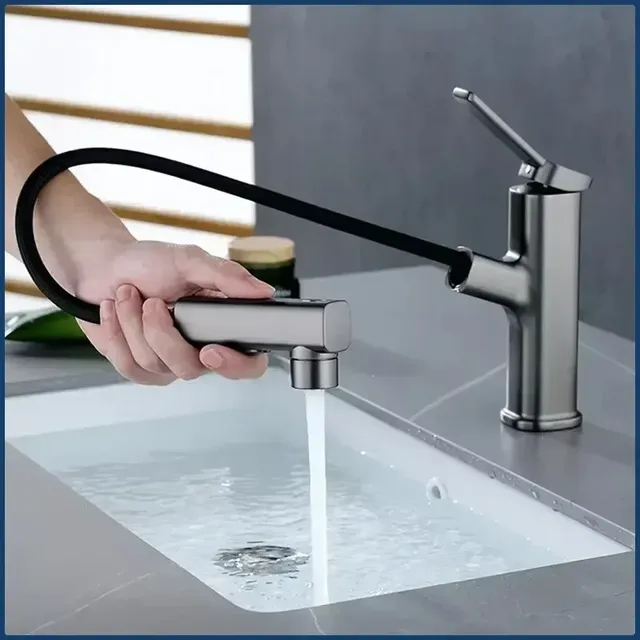 Robinet de lavabo en laiton chaud et froid – vue 2