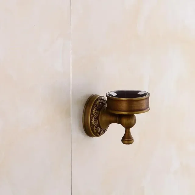 Porte brosse mural laiton massif bronze antique support… – vue 4