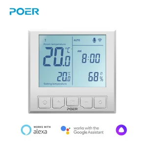 Thermostat wifi intelligent, régulateur de température pour l’eau/chauffage électrique au sol, fonctionne avec Alice Alexa Google Thermostat wifi intelligent, régulateur de température pour l’eau/chauffage électrique au sol, fonctionne avec Alice Alexa Google