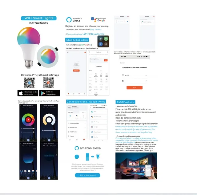 Tuya-Ampoules intelligentes Bluetooth WiFi – vue 3