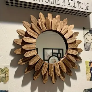 Miroir mural en bois