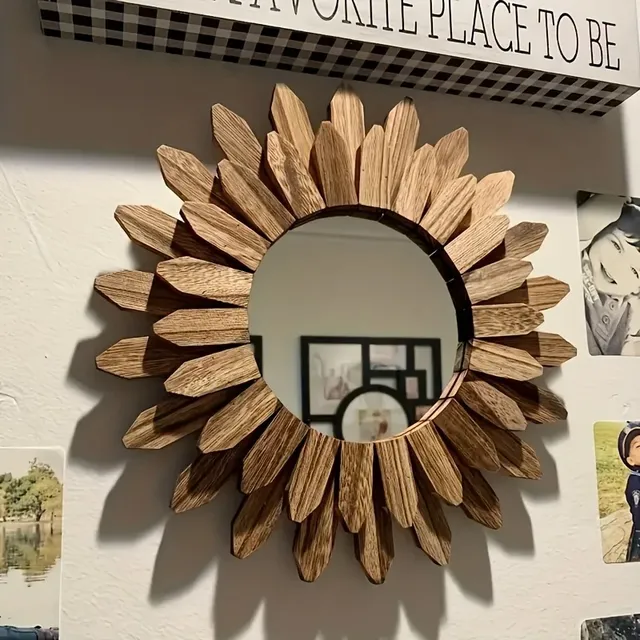 Miroir mural en bois