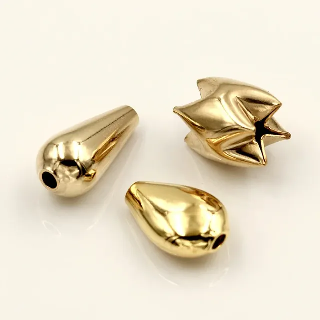 Perles ovales en or 14 carats – vue 2