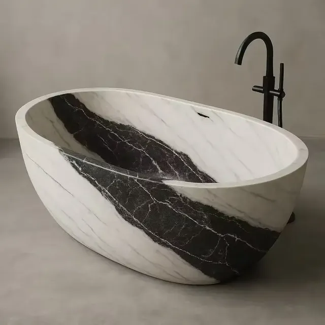 Baignoire de luxe en pierre solide