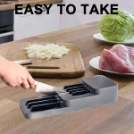 Porte-couteau, organisateur de vaisselle, conteneur pour blocs de couteaux, organisateur de couteaux, tiroir de cuisine, plateau de rangement de couverts 1 pièce