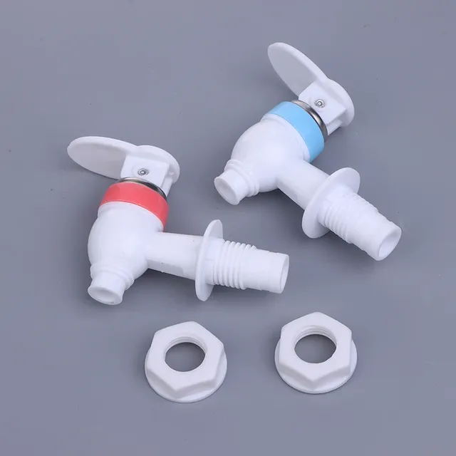 Robinet poussoir plastique ABS blanc compact levier plat… – vue 2