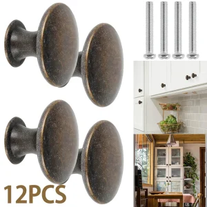 Lèvent d’armoire vintage antiques, boutons de Cisco en bronze, ronds, monotrou, poignée de nervure d’armoire de cuisine, décoration d’intérieur, 12 pièces Lèvent d’armoire vintage antiques, boutons de Cisco en bronze, ronds, monotrou, poignée de nervure d’armoire de cuisine, décoration d’intérieur, 12 pièces