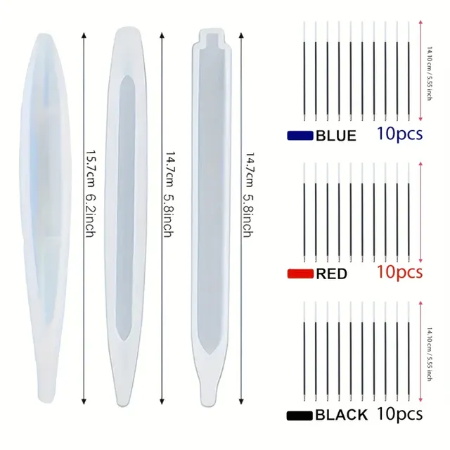 3 moules en silicone pour fabrication de stylos en… – vue 4