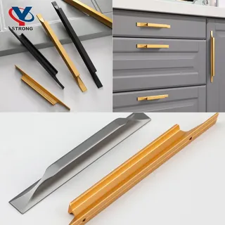 Poignée meuble tiroir barre aluminium anodisé moderne minimaliste…