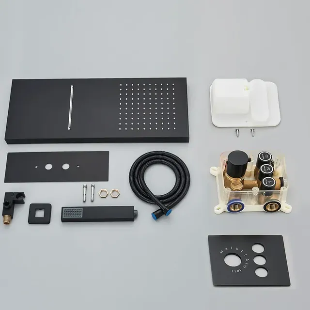 Ensemble de douche thermostatique noir – vue 6
