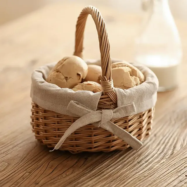 Panier mariage noeud papillon osier tressé anse haute… – vue 3