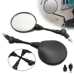 Rétroviseur rond de moto 8mm/10mm, rétroviseurs latéraux universels pour Honda Kawasaki Dirt Bike Motocross Scooter, accessoires modifiés