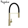 Robinet de cuisine en or brossé robinet d'eau chaude et… – vue 3