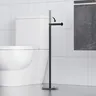 Porte papier toilette vertical sur pied métal noir mat… – vue 2