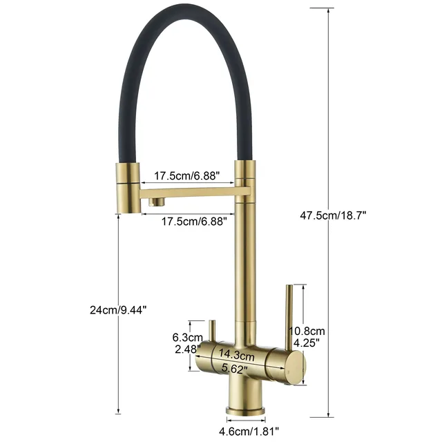 Robinet d'eau potable en or brossé pour touristes – vue 6