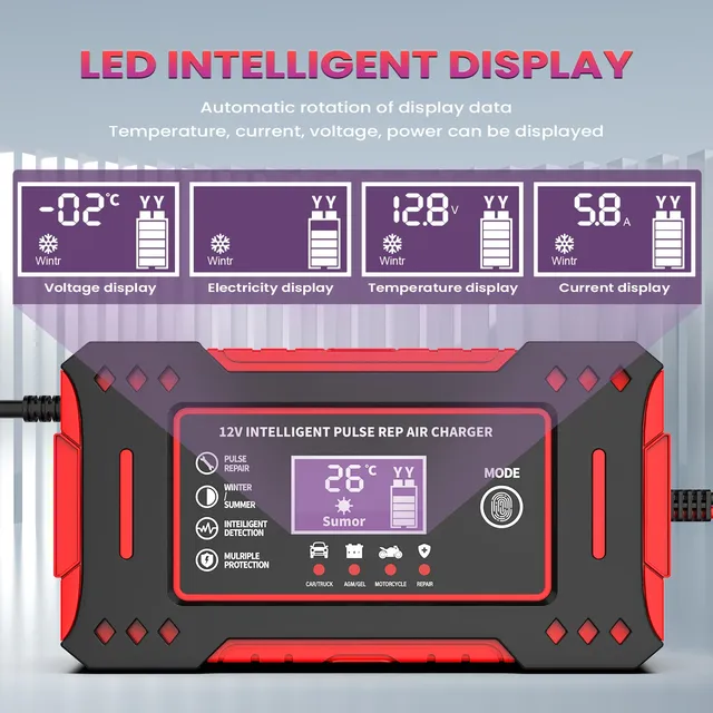 Chargeur de batterie de voiture Intelligent 6A 12V – vue 5