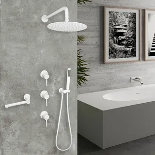 Ensemble de douche blanche dissimulée