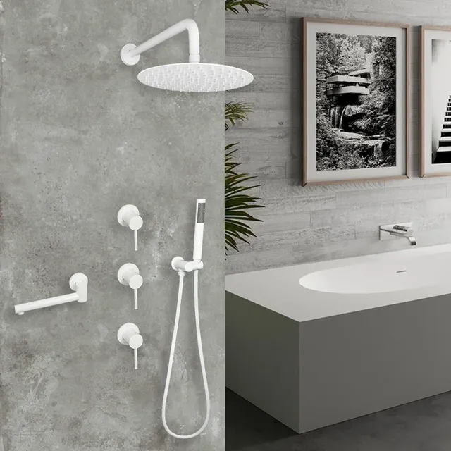 Ensemble de douche blanche dissimulée