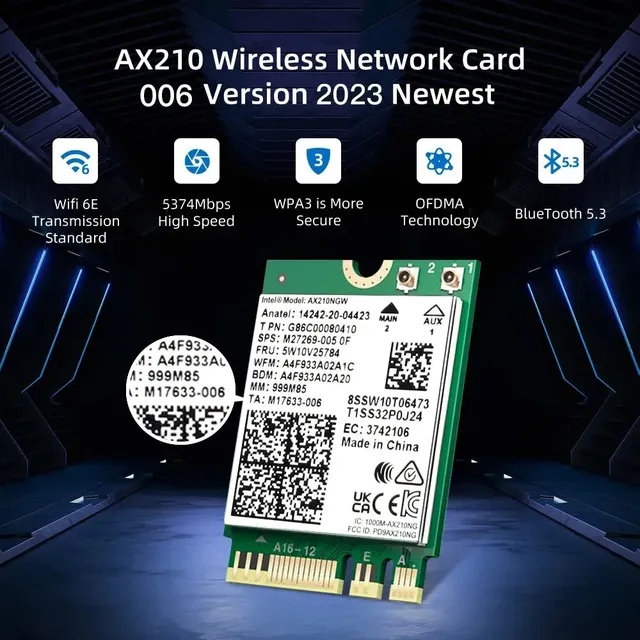 Adaptateur sans fil WiFi 6E AX210NGW NGFF – vue 2
